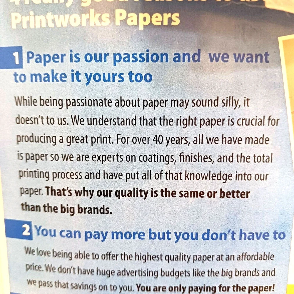 PRINT WORKS Glossy Photo Paper 8.5x11'' High‎ Quality 18 Sheets
